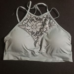Zenana high neck lace bralette L/XL